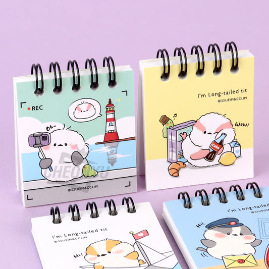 Long-Tailed Tit Puppy Mini Notepad II