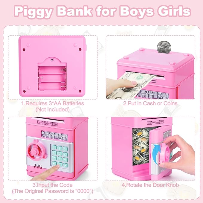 Piggy Bank ATM Bank Cash Coin Electronic Coin Bank