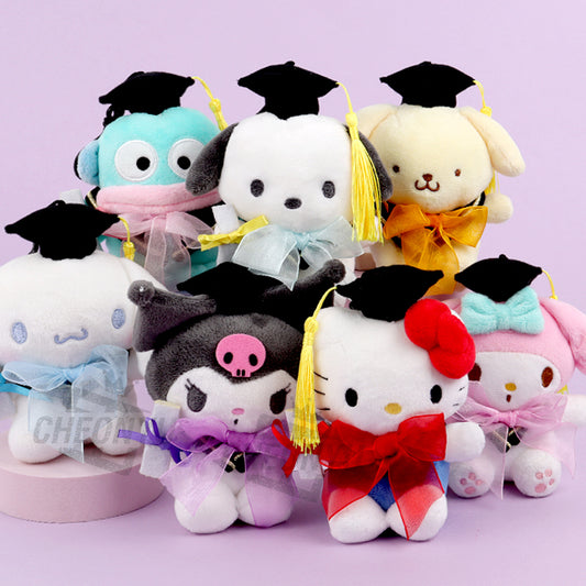 Sanrio New Graduation Cap Handbag Plush Keychain