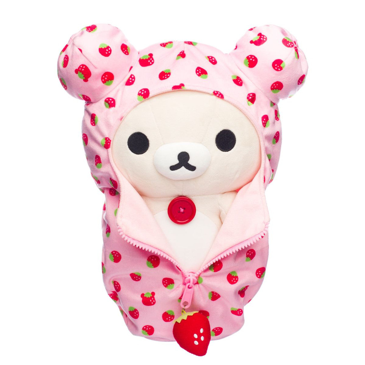 San-X Original: Korilakkuma Strawberry Pattern Pink Sleeping Bag Medium Plush