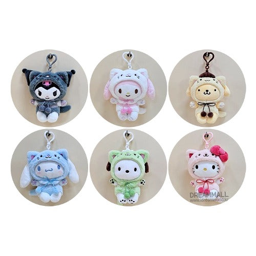 Sanrio Character Cat Friend Plush Keychain