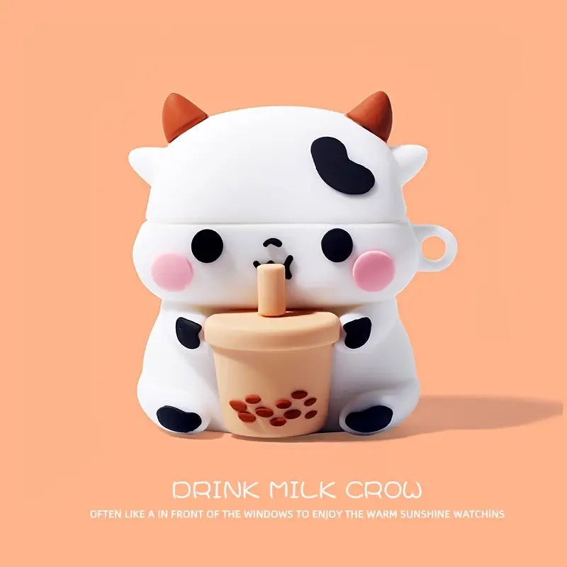 Cow Drinking Milk Tea Airpod Case