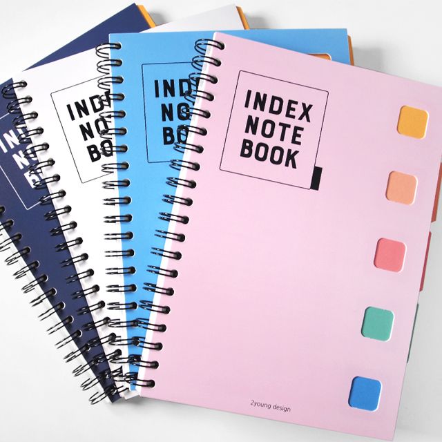 Index Spiral Line Thick Notebook