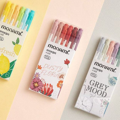 Monami Highlighter Pen Set 6pcs