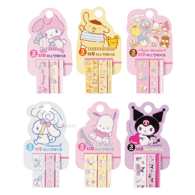 Sanrio 3 sizes Deco Masking Tape Set