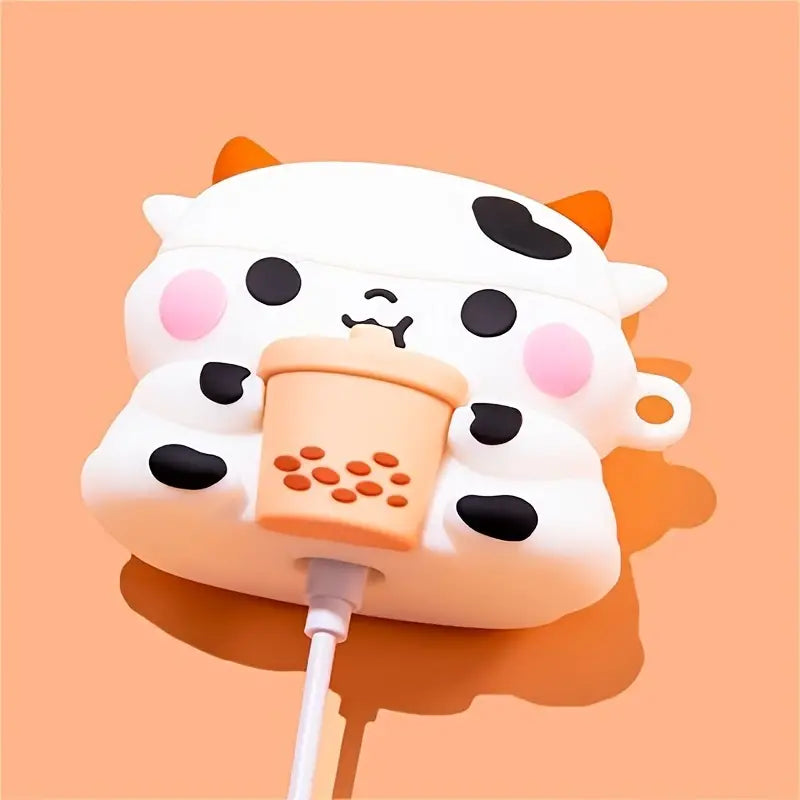 Cow Drinking Milk Tea Airpod Case