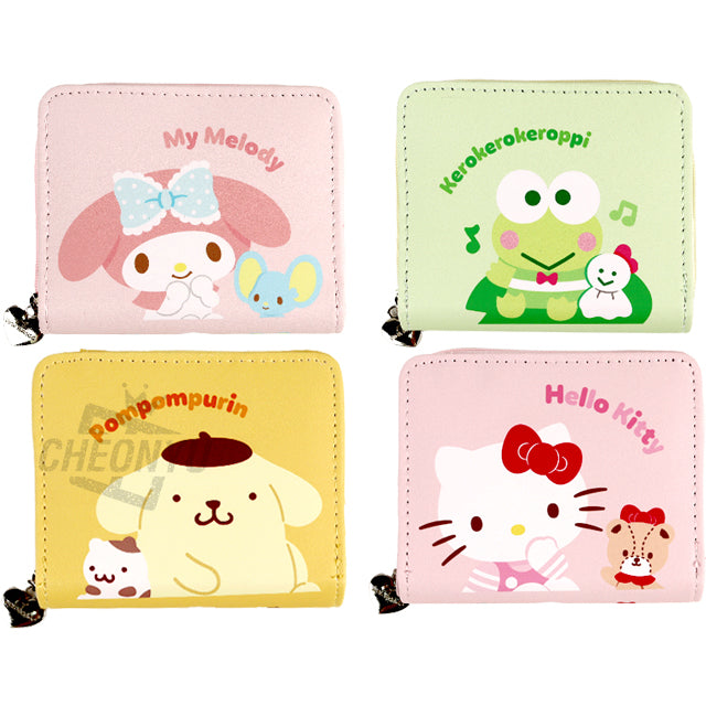 Sanrio Pocket Wallet With Heart Stainless Steel Zipper