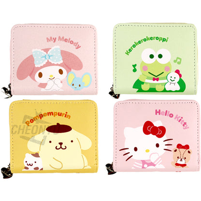 Sanrio Pocket Wallet With Heart Stainless Steel Zipper