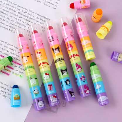 Sanrio Block Rainbow 6 Color Highlighter