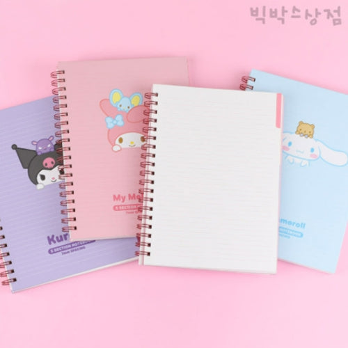 Sanrio 5 Sections Lined Notebook