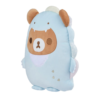 San-X Original - Chairoikoguma Plays with Dino - Pastel Blue Flat Mochi Series Plush