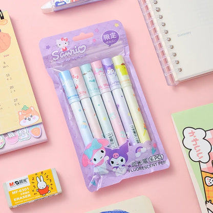 Sanrio 6pcs Highlighter Pen Set