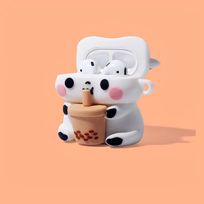 Cow Drinking Milk Tea Airpod Case