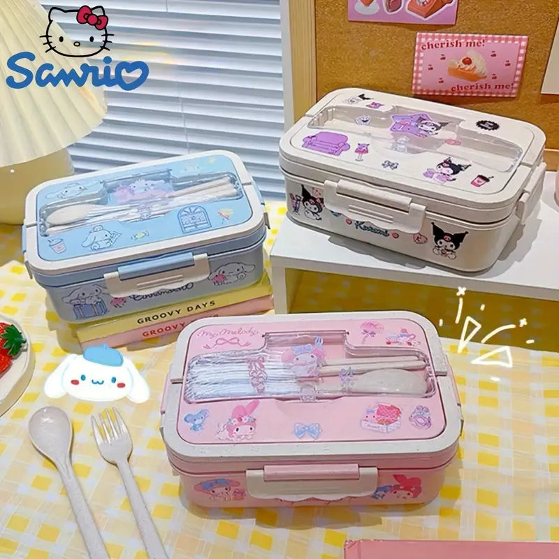 Sanrio Hand Made Lunch Box with Utensil Set