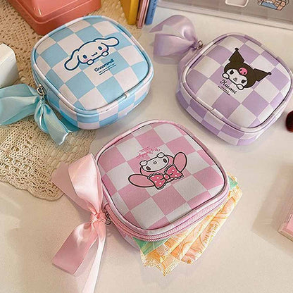 Sanrio Small Square Pouch With Cute Knot