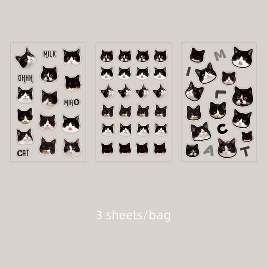 Cat Head Meme Stickers Set