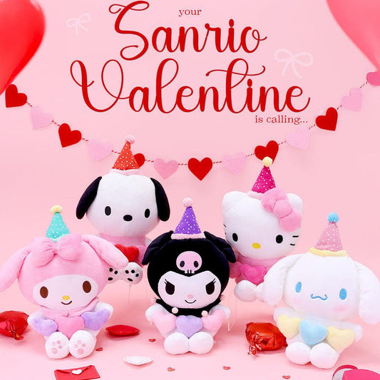 Sanrio Triple Heart With Crown Medium 14" Plush