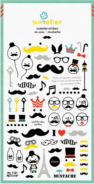 Mustache Glitter Sticker