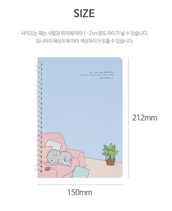 Ssueim&Cclim - Lying Doggie Soft Notebook A5