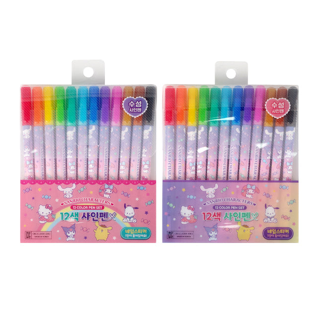 Sanrio 12 Colors Markers With Labels