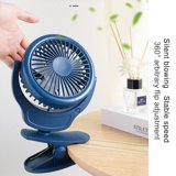 Portable USB Table Fan Clip-On Type Rechargeable Cooling Mini Desk Fan 360 Degree