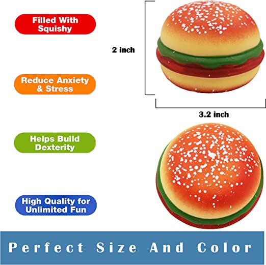 Decompress and Stress Stretch Hamburger Toy