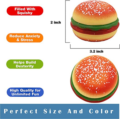 Decompress and Stress Stretch Hamburger Toy