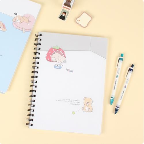 Sleeping Dog PP Cover Spring Notebook