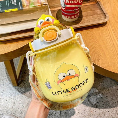 Cute Bear Water Bottle with Straw