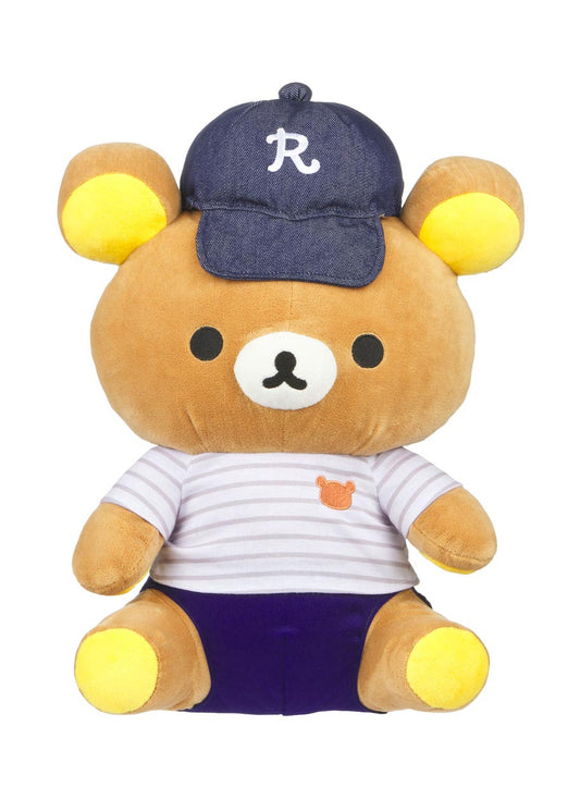 Rilakkuma Baseball Cap and Striped Tee Plush