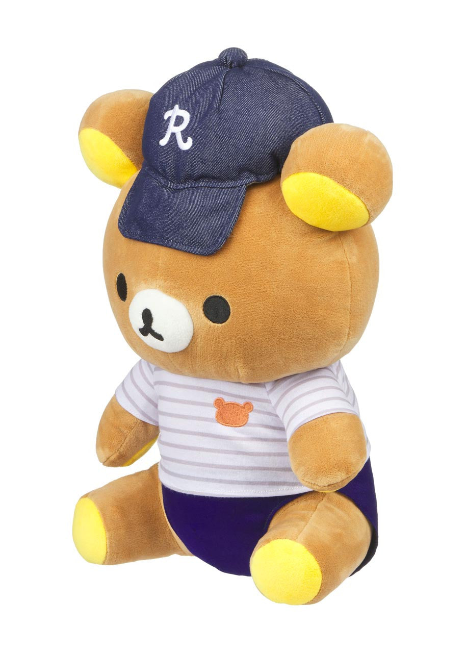 Rilakkuma Baseball Cap and Striped Tee Plush
