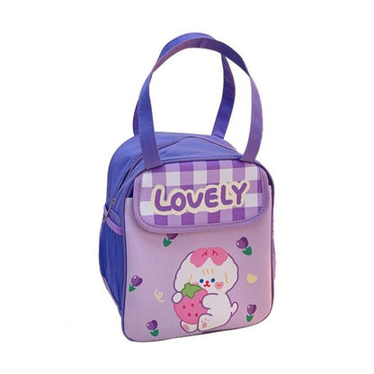 Kawaii Bear & Rabbit Pattern Lunch Bag