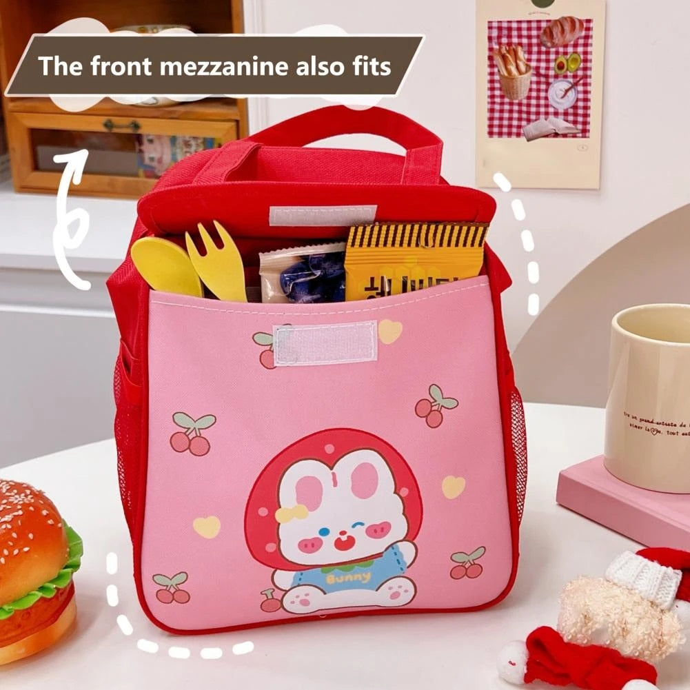 Kawaii Bear & Rabbit Pattern Lunch Bag