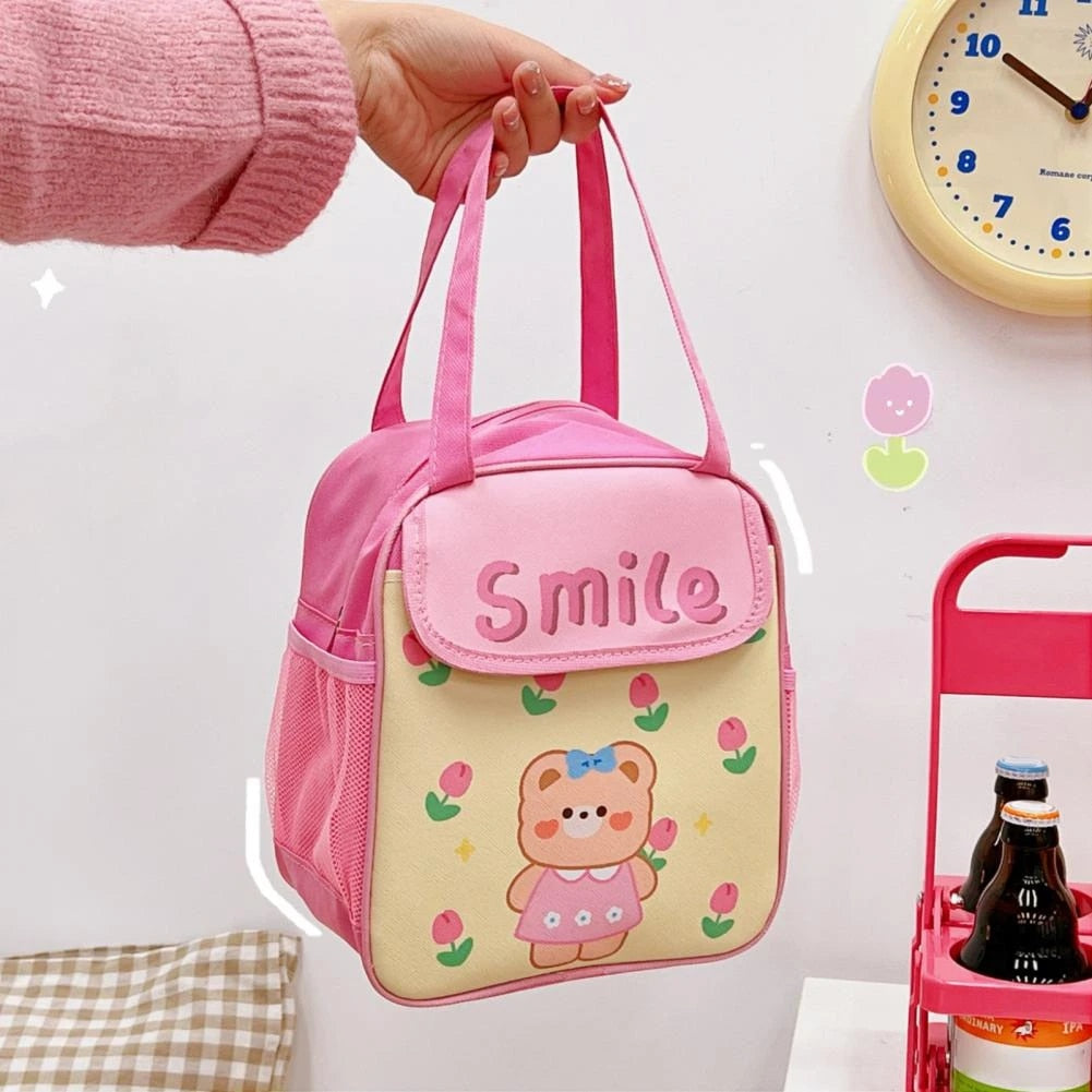 Kawaii Bear & Rabbit Pattern Lunch Bag
