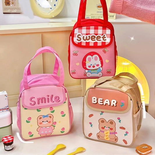 Kawaii Bear & Rabbit Pattern Lunch Bag