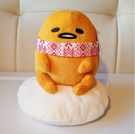 Gudetama The Lazy Egg with Christmas Scarf Plush