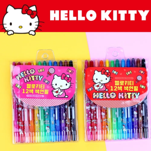 Hello Kitty 12-Color Twist Crayon Set