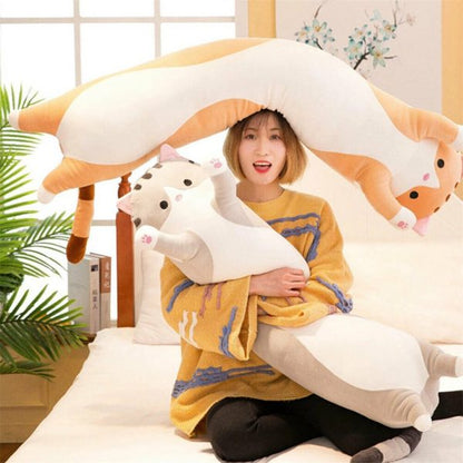 Long Body Cat Pillows Plush