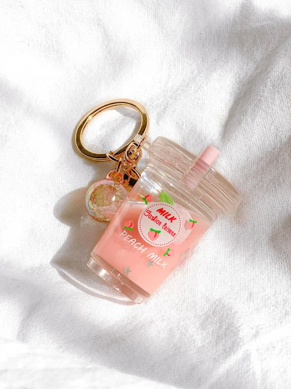 Peach Milk Tea Keychain