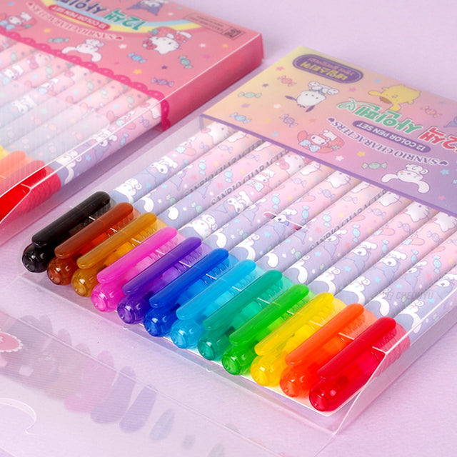 Sanrio 12 Colors Markers With Labels