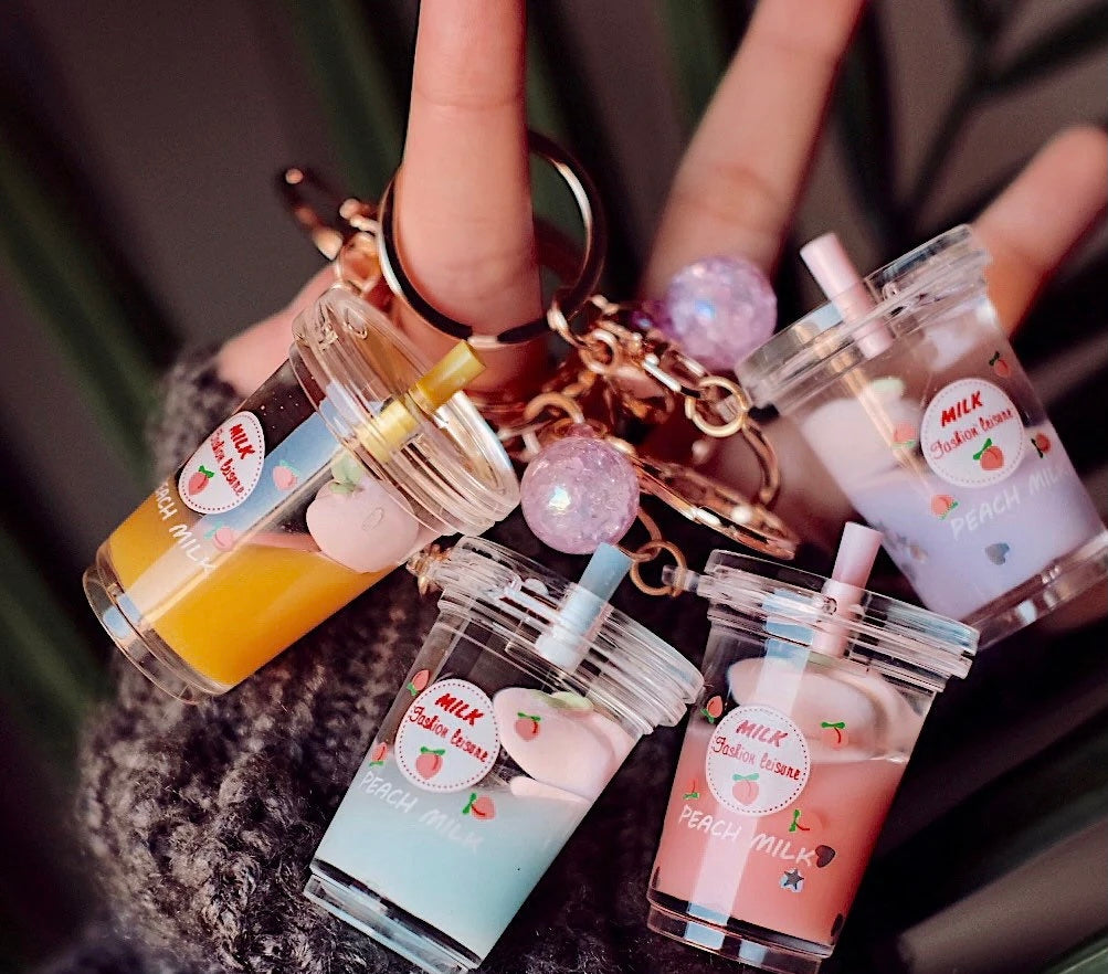 Peach Milk Tea Keychain